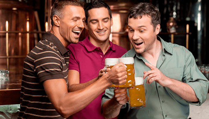 group of friends with beer